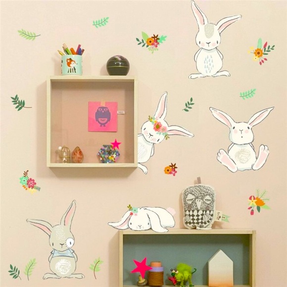 2/$10 BOGO  Vinyl Bunny Wall Decals for Kids Room or Baby's Nursery - Picture 2 of 4